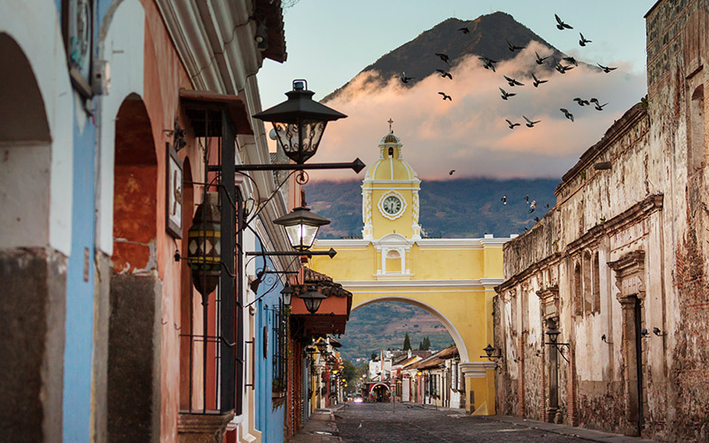 Antigua-Guatemala-with-volcano-view Antigua-Guatemala-with-volcano-view