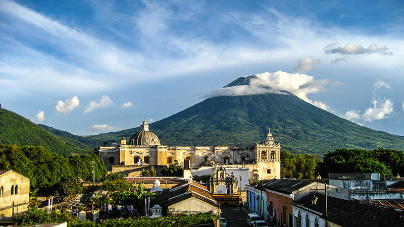 Guatemala-La-Merced-with-volcano-in-the-background Guatemala-La-Merced-with-volcano-in-the-background