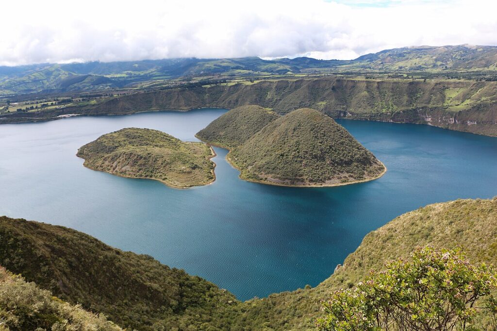 Caldera of Cuicocha in the Cotacachi-Cayapas Ecological Reserve, Ecuador
